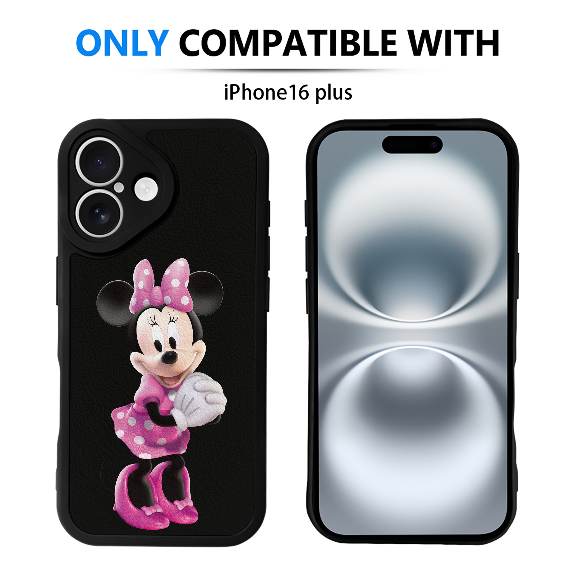（画像用） ミッキーマウス Mickey Mouse 【iPhone 16シリーズ対応】シリコンスマホケース（レザー調） 材質：シリコン